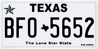 TX license plate BFO5652