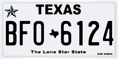TX license plate BFO6124