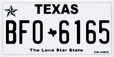 TX license plate BFO6165