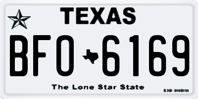 TX license plate BFO6169