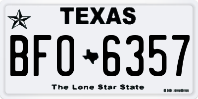 TX license plate BFO6357
