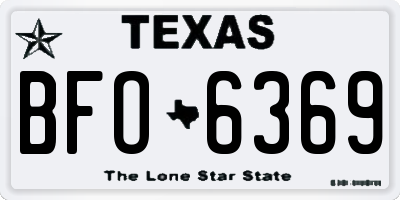 TX license plate BFO6369