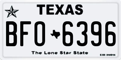TX license plate BFO6396