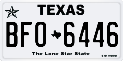 TX license plate BFO6446