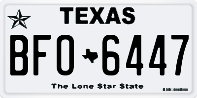 TX license plate BFO6447