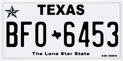 TX license plate BFO6453