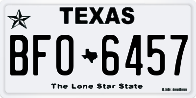 TX license plate BFO6457
