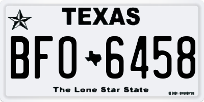 TX license plate BFO6458