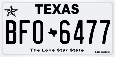 TX license plate BFO6477