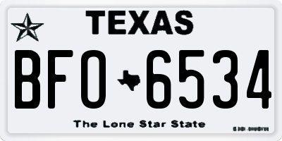 TX license plate BFO6534