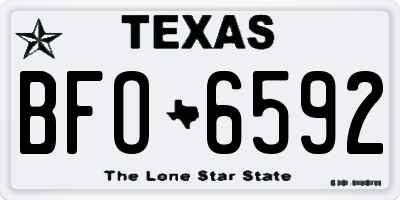 TX license plate BFO6592