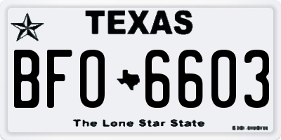 TX license plate BFO6603