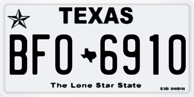 TX license plate BFO6910