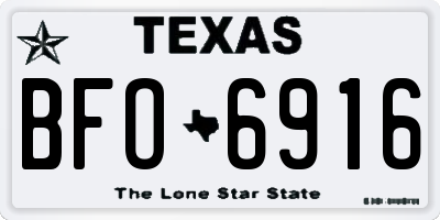 TX license plate BFO6916