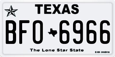 TX license plate BFO6966