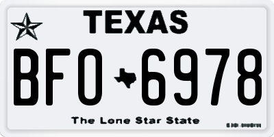 TX license plate BFO6978