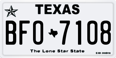 TX license plate BFO7108