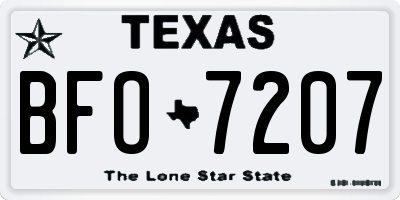 TX license plate BFO7207