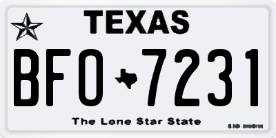 TX license plate BFO7231
