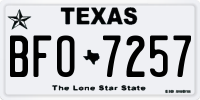 TX license plate BFO7257