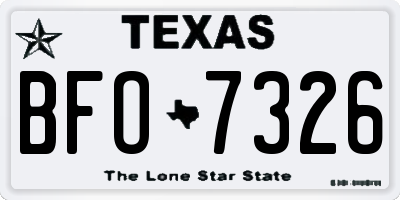 TX license plate BFO7326