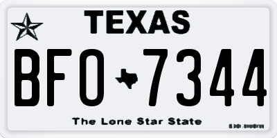 TX license plate BFO7344