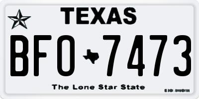 TX license plate BFO7473