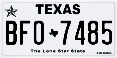 TX license plate BFO7485