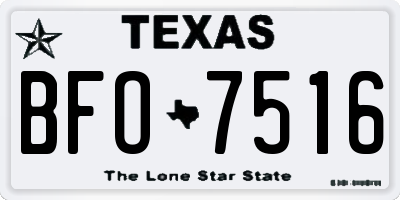 TX license plate BFO7516