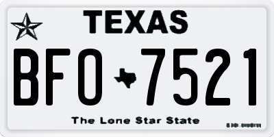 TX license plate BFO7521