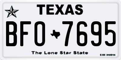TX license plate BFO7695