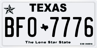 TX license plate BFO7776