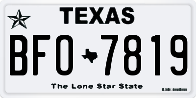 TX license plate BFO7819