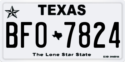 TX license plate BFO7824