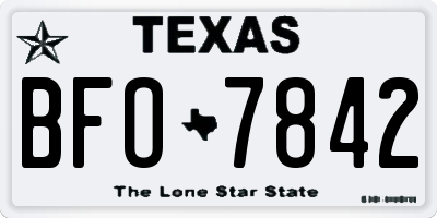 TX license plate BFO7842