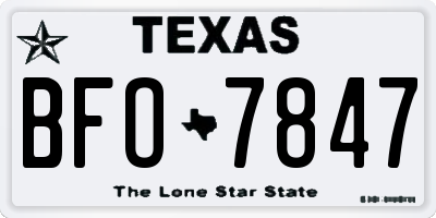 TX license plate BFO7847