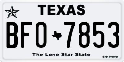 TX license plate BFO7853