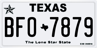 TX license plate BFO7879