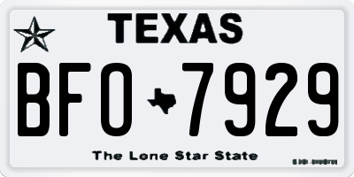 TX license plate BFO7929