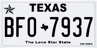 TX license plate BFO7937