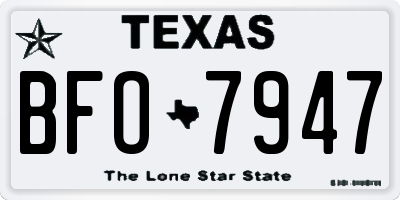 TX license plate BFO7947