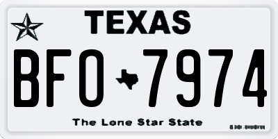 TX license plate BFO7974