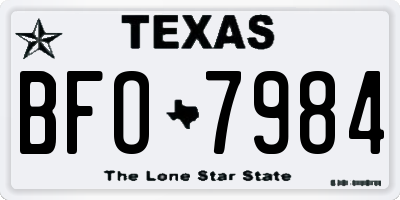 TX license plate BFO7984