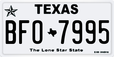 TX license plate BFO7995