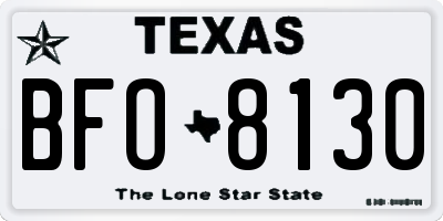 TX license plate BFO8130