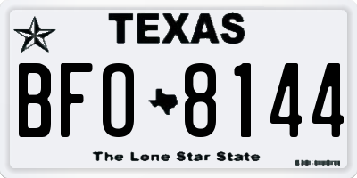 TX license plate BFO8144