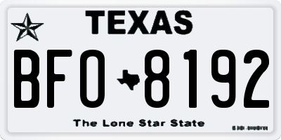 TX license plate BFO8192