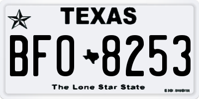 TX license plate BFO8253