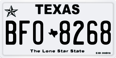 TX license plate BFO8268