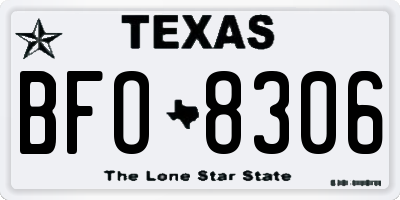 TX license plate BFO8306